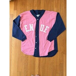 Vintage Enuff Shirt Pink Blue Color Block USA Baseball